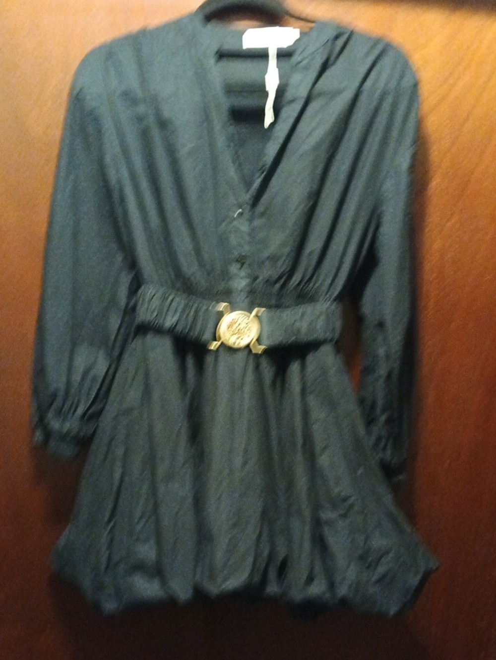 MUY MUY Fancy Collection 100% Cotton Balloon Dress Size Large Black